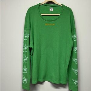 Boys Lie Green Thermal Waffle Knit Long Sleeve Shirt One Size